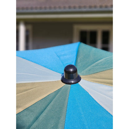 Sonnenschirm Strandschirm Schirm UV Schutz Fransen BLAU GRÜN knickbar Ø 170 cm