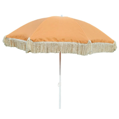 Sonnenschirm Strandschirm Schirm UV Schutz mit Fransen Tasche knickbar Ø 150 cm