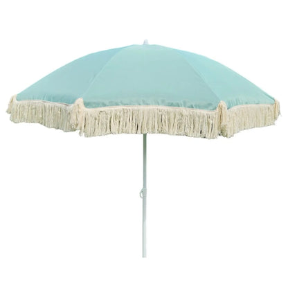 Sonnenschirm Strandschirm Schirm UV Schutz mit Fransen Tasche knickbar Ø 150 cm