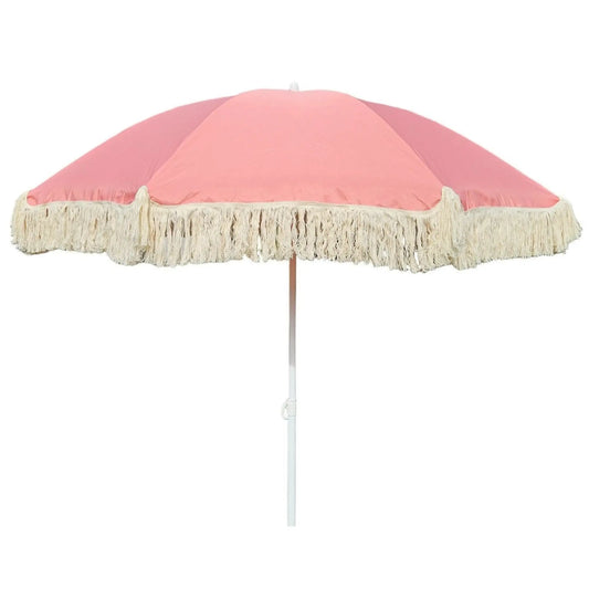 Sonnenschirm Strandschirm Schirm UV Schutz mit Fransen Tasche knickbar Ø 150 cm