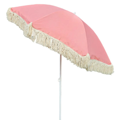 Sonnenschirm Strandschirm Schirm UV Schutz mit Fransen Tasche knickbar Ø 150 cm