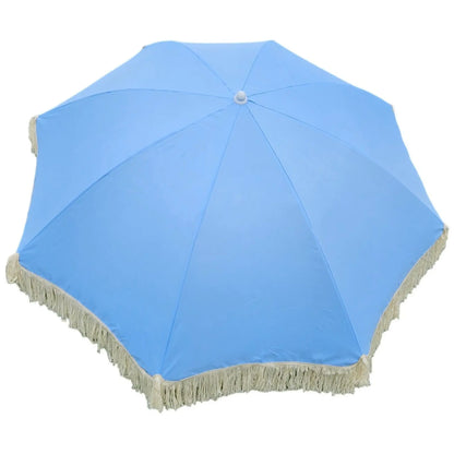 Sonnenschirm Strandschirm Schirm UV Schutz mit Fransen Tasche knickbar Ø 150 cm