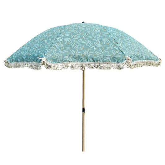 Sonnenschirm Strandschirm Schirm UV Schutz mit Tasche Fransen Grün Ø 170 cm