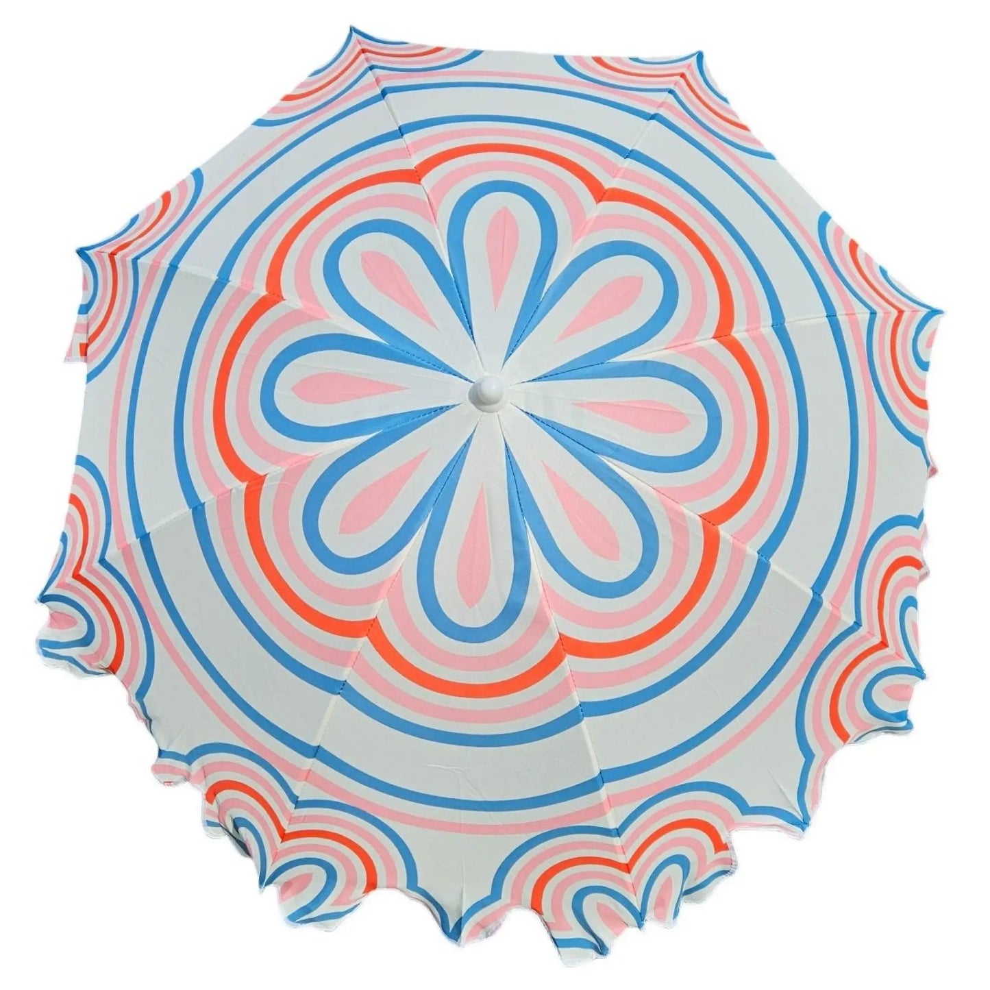 Sonnenschirm Strandschirm UV 30+ Balkonschirm grün blau Kreise Streifen