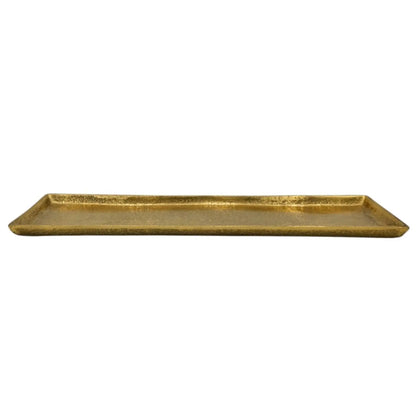 Tablett Deko Metall 44x13 cm gold Kerzentablett Dekotablett Dekoschale rechteckig