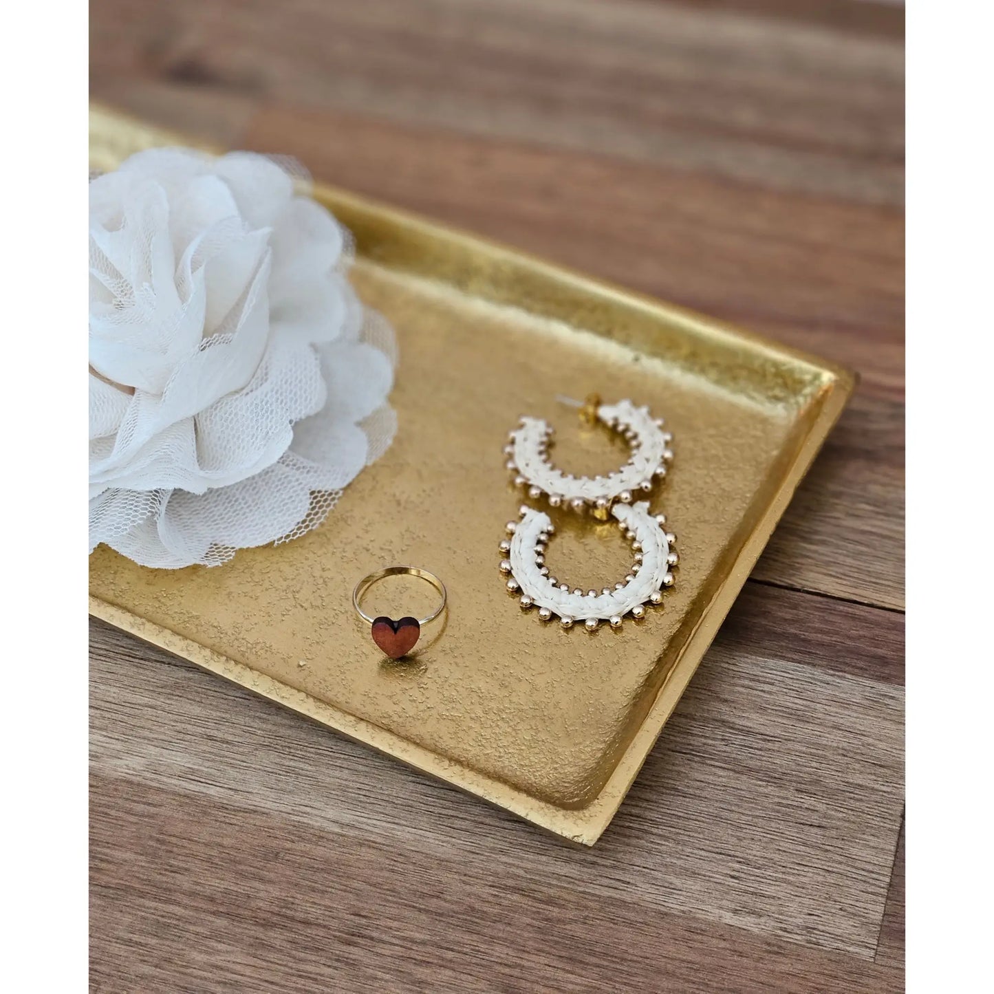 Tablett Deko Metall 44x13 cm gold Kerzentablett Dekotablett Dekoschale rechteckig