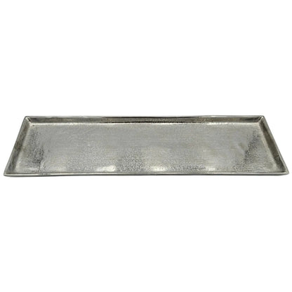 Tablett Deko Metall 44x13 cm silber Kerzentablett Dekotablett Dekoschale rechteckig
