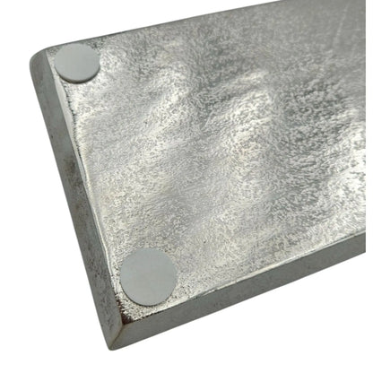Tablett Deko Metall 44x13 cm silber Kerzentablett Dekotablett Dekoschale rechteckig