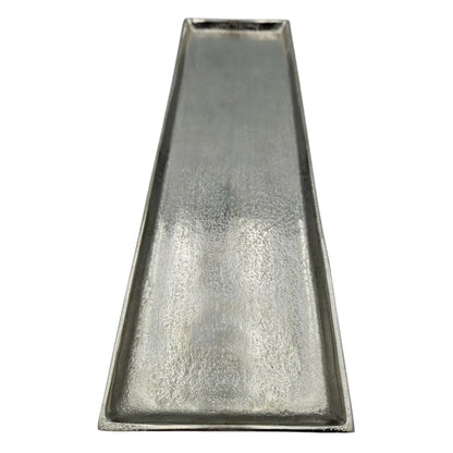 Tablett Deko Metall 44x13 cm silber Kerzentablett Dekotablett Dekoschale rechteckig