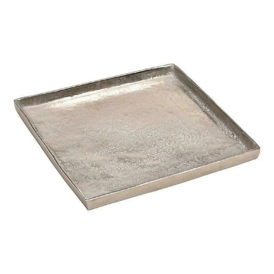 Tablett Dekoteller silber Metall massiv Tischdeko Schale Dekoschale 30x 30cm