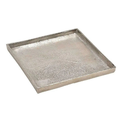 Tablett Dekoteller silber Metall massiv Tischdeko Schale Dekoschale 25 x 25 cm