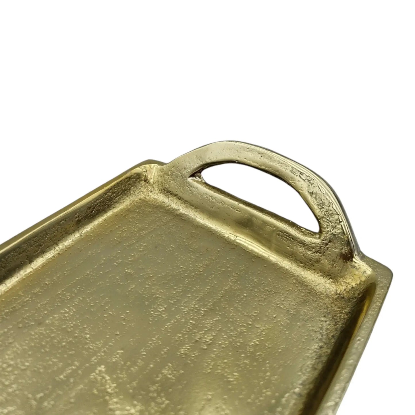 Tablett Gold XXL Dekotablett 60 cm Griffen Kerzentablett Serviertablett langes Tablett Metall