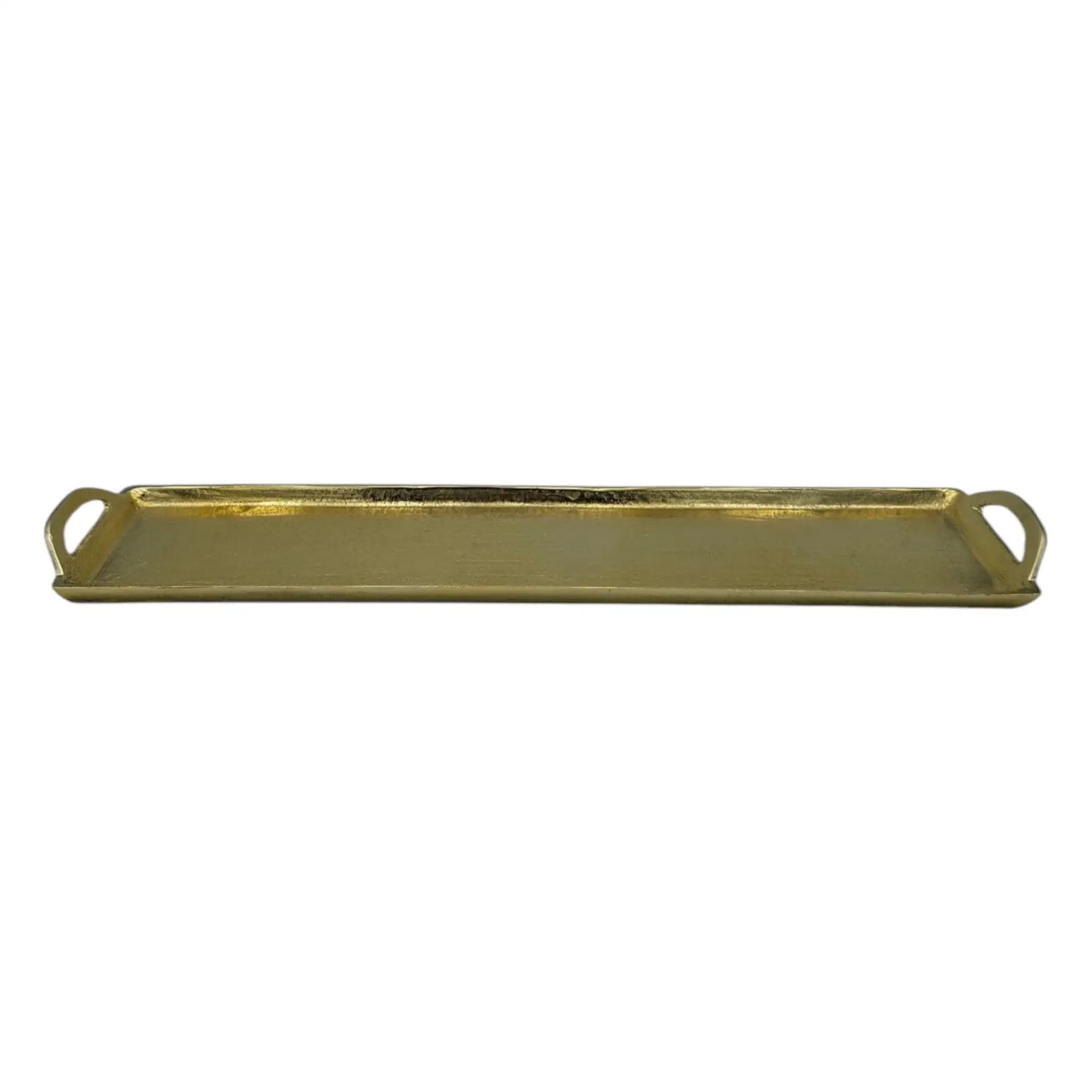 Tablett Gold XXL Dekotablett 60 cm Griffen Kerzentablett Serviertablett langes Tablett Metall