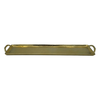 Tablett Gold XXL Dekotablett 60 cm Griffen Kerzentablett Serviertablett langes Tablett Metall