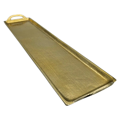 Tablett Gold XXL Dekotablett 60 cm Griffen Kerzentablett Serviertablett langes Tablett Metall