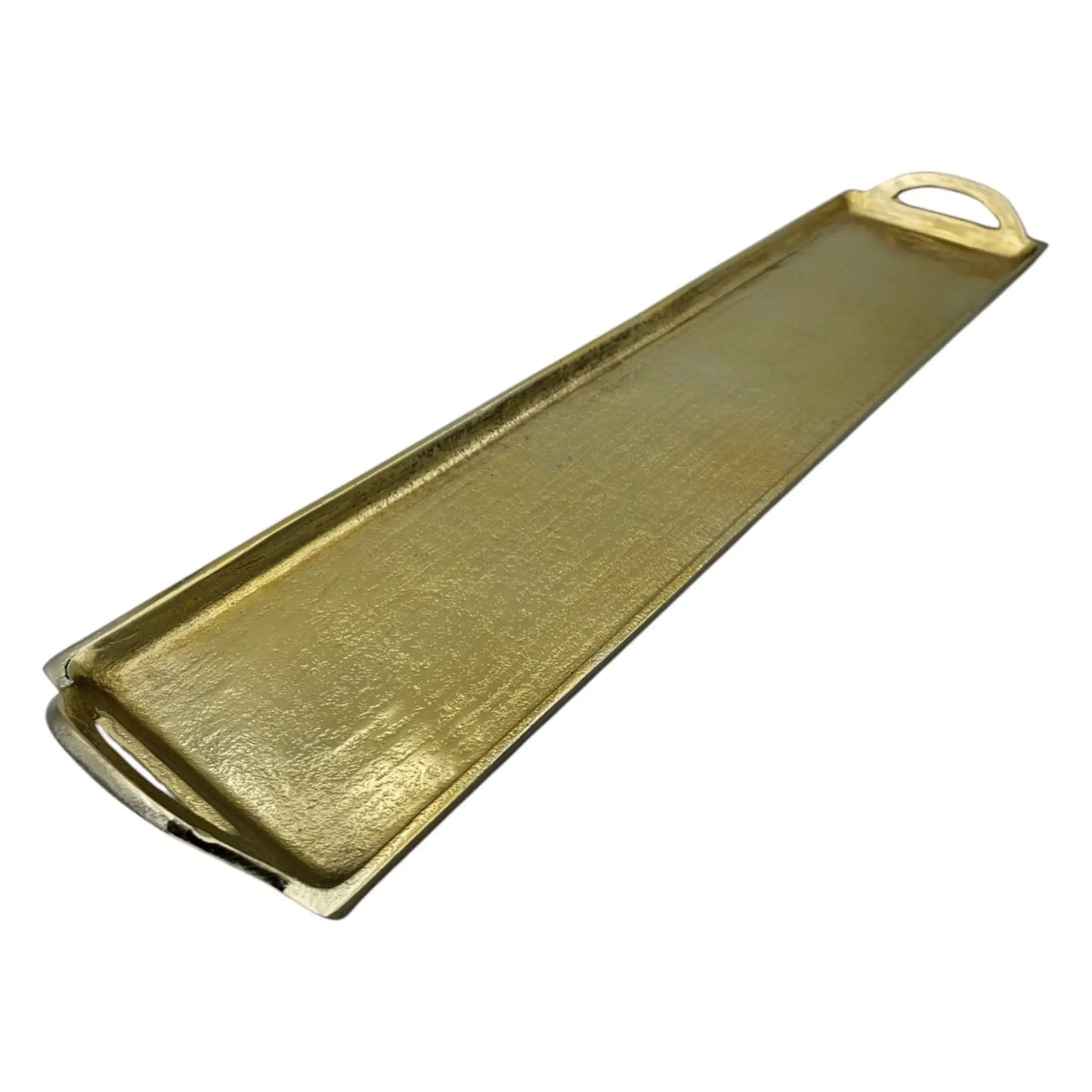 Tablett Gold XXL Dekotablett 60 cm Griffen Kerzentablett Serviertablett langes Tablett Metall