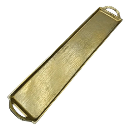 Tablett Gold XXL Dekotablett 60 cm Griffen Kerzentablett Serviertablett langes Tablett Metall