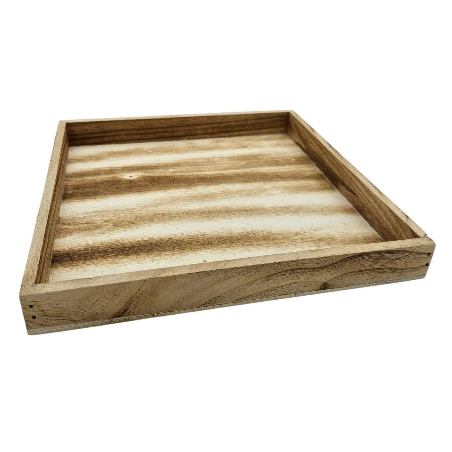 Tablett Holztablett 26x26 braun Natur Dekotablett rechteckig Kerzentablett