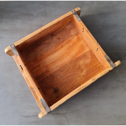 Tablett Ziegelform Kiste Holzkasten recyceltes Holz Landhaus Kasten 31x25 cm