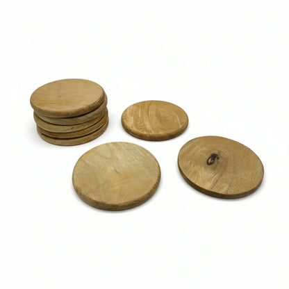Teakholz Untersetzer rund 10 cm 8er Set – für Getränke & Raclette Rustikale Tischdeko