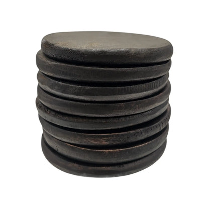 Teakholz Untersetzer rund 10 cm 8er Set – für Getränke & Raclette Rustikale Tischdeko
