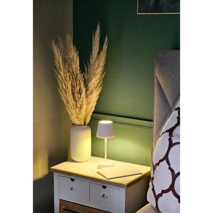 Tischleuchte Touch dimmbar LED Lampe Leuchte weiß silber kabellos Höhe 26 cm