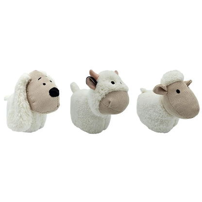 Türstopper Türsack Schaf Kuh Hund Türpuffer für Boden Stoff und Sand weiß beige