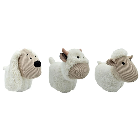 Türstopper Türsack Schaf Kuh Hund Türpuffer für Boden Stoff und Sand weiß beige