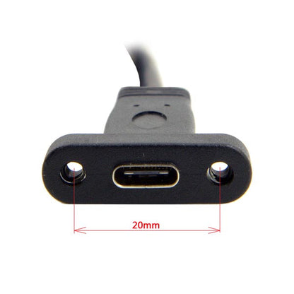 SYSTEM-S USB A Male zu USB C Female Panel Mount Stecker Ladekabel 90 cm