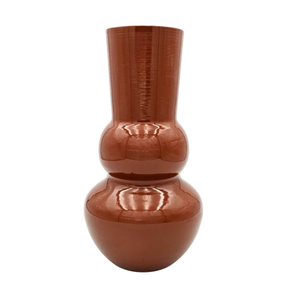 Vase Blumenvase XXL Dekovase Metallvase Beige Braun 38x25 Retro Blumengefäß