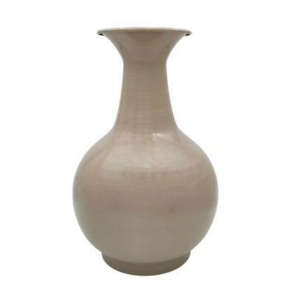 Vase Blumenvase XXL Dekovase Metallvase Beige Braun 38x25 Retro Blumengefäß