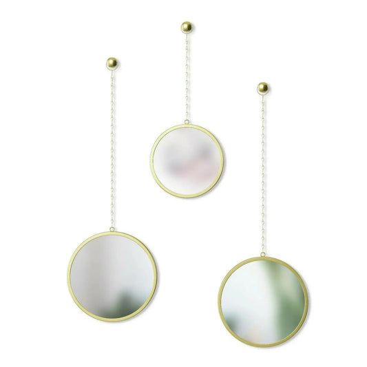 Wandspiegel Felina Dekospiegel 3er Set Schminkspiegel mit Kette Gold