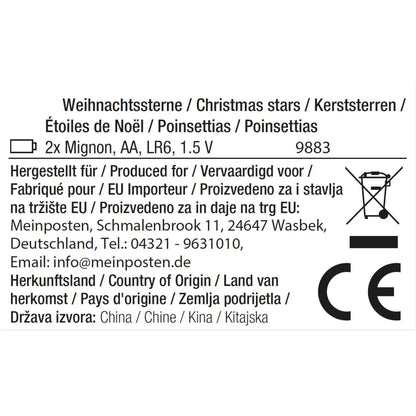 Weihnachten Stern LED 2er Set Beleuchtung Timer warmweiß Lichterkette innen