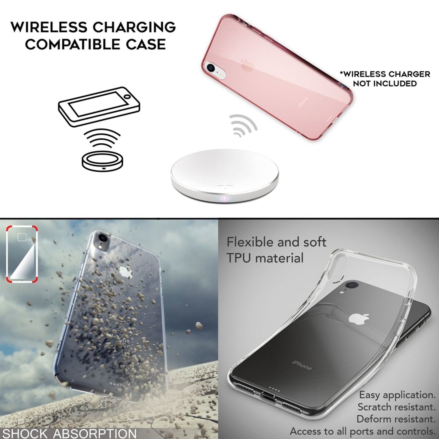 NALIA Handyhülle kompatibel mit iPhone XR, Ultra-Slim Silikon Case Cover Crystal Clear Schutzhülle Dünn Durchsichtig, Etui Handy-Tasche Backcover Hülle Transparent Bumper