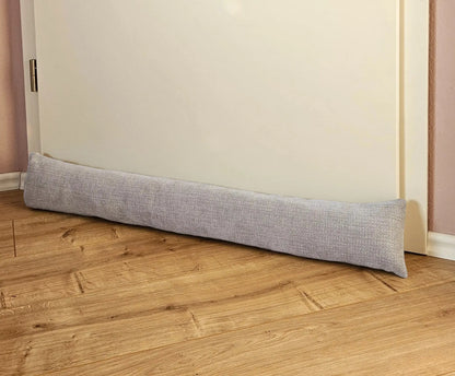 Zugluftstopper Türdichtung Türwindstopper Türen und Fenster Stoff grau creme beige 90 cm