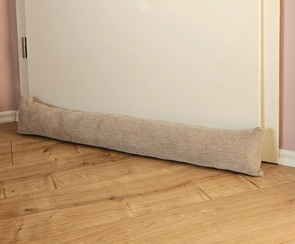 Zugluftstopper Türdichtung Türwindstopper Türen und Fenster Stoff grau creme beige 90 cm