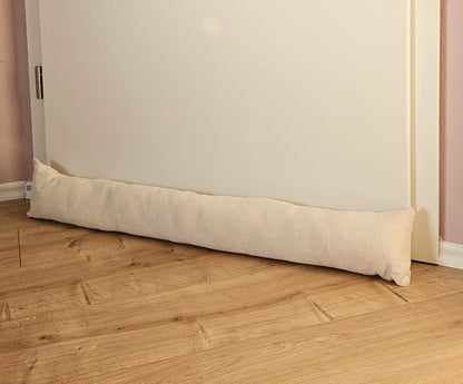 Zugluftstopper Türdichtung Türwindstopper Türen und Fenster Stoff grau creme beige 90 cm