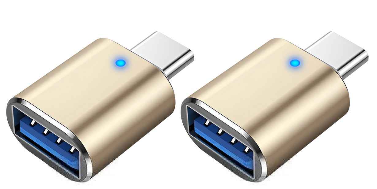 2 Stück USB Adapter Wandler Konverter USB 3.0 USB-C Stecker auf USB-A Buchse OTG - DREIKS