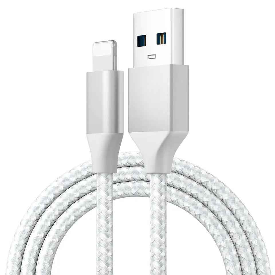 Ladekabel für iPhone USB-A auf 8-Pin Nylon Datenkabel 3A USB 2.0 Handy - DREIKS