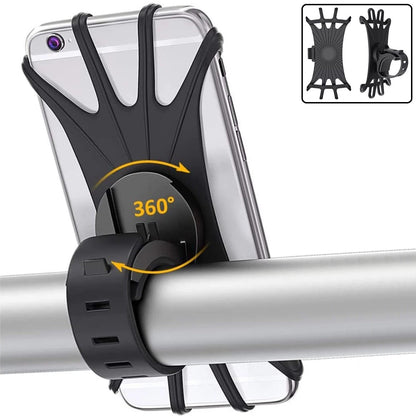 Mobile Phone Holder for Bicycle Silicon 360° Rotation Detachable or Undetachable