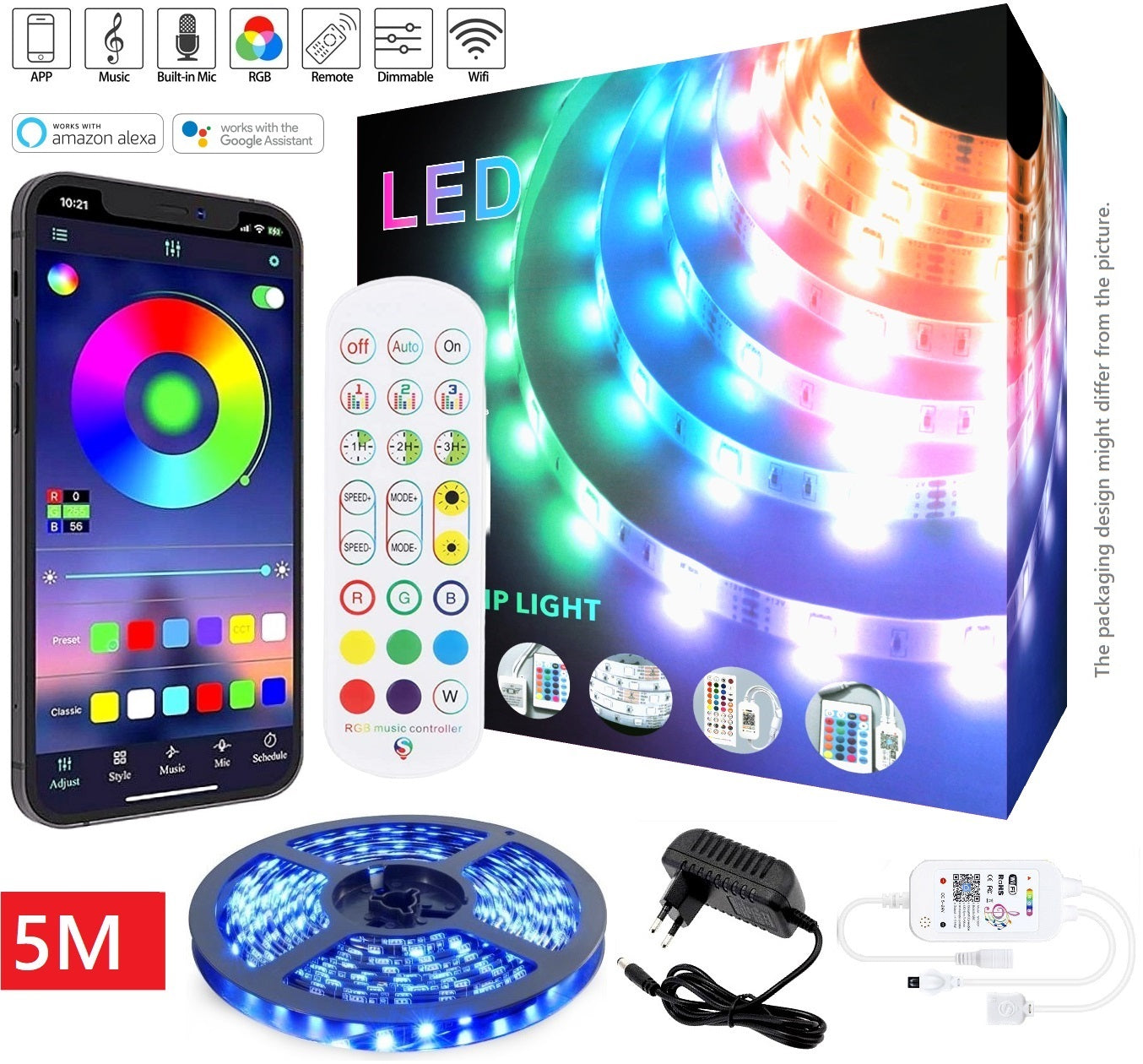 Smart LED Strip Lights App Music Alexa RGB